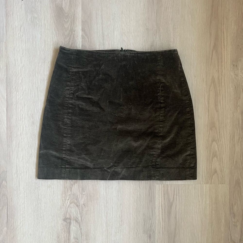 Sunday Best Women's Dark Green Corduroy Mini Skirt